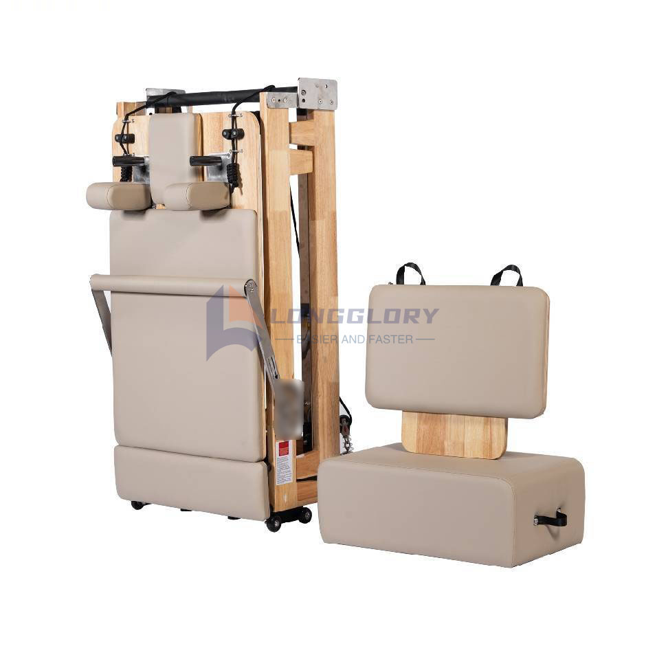 Reformador de Pilates de carvalho dobrável