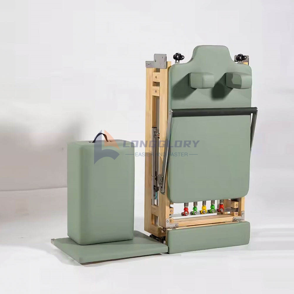 Reformador de Pilates dobrável em madeira de carvalho